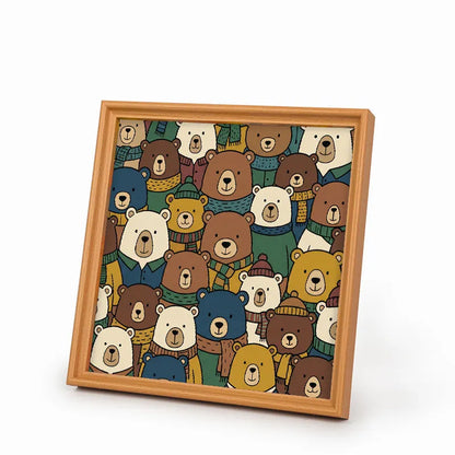 Scarf Bears - Wooden Coloring Puzzle