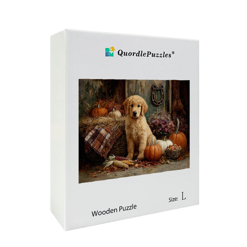 Autumnal Canine Wooden Jigsaw Puzzle