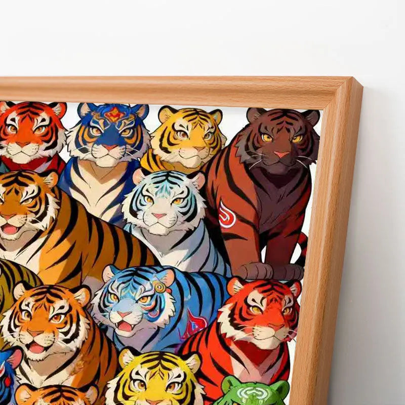 Colorful Tigers - Wooden Coloring Puzzle
