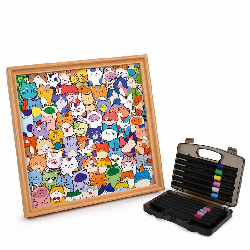 Little Kitties - Wooden Coloring Puzzle