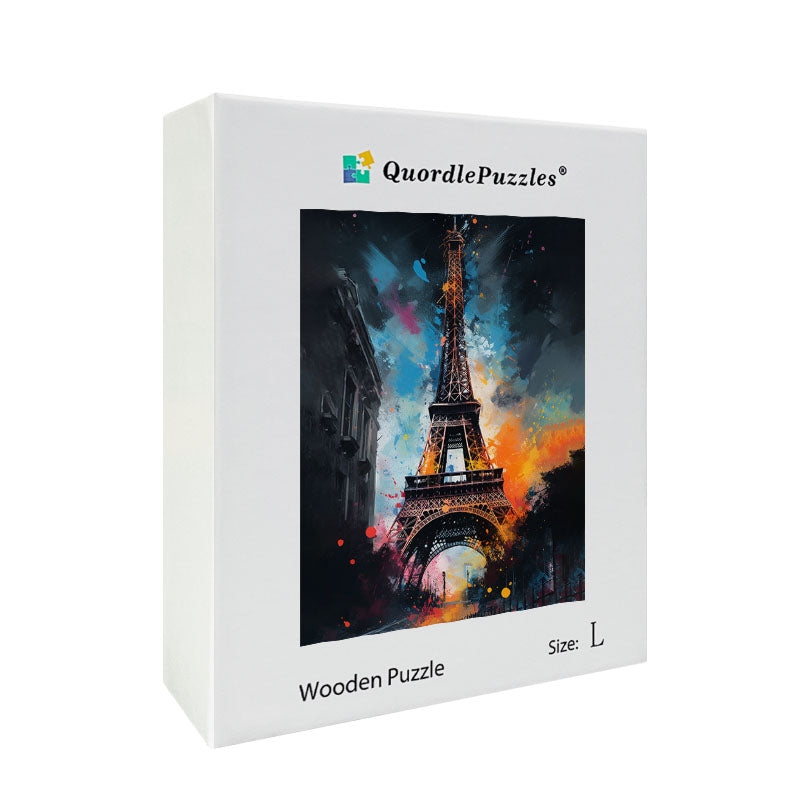 Eiffel Tower Art Wooden Jigsaw Puzzle