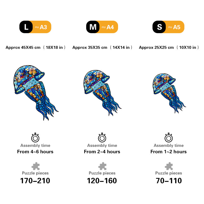 Ocean Bloom Squid Wooden Jigsaw Puzzle