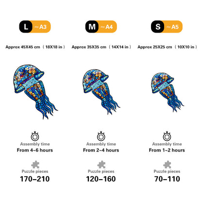 Ocean Bloom Squid Wooden Jigsaw Puzzle