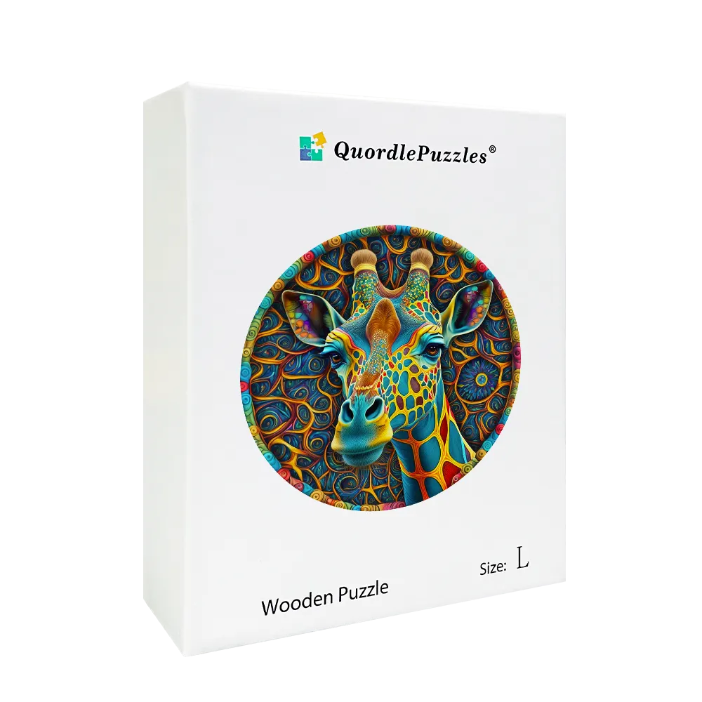 Psychedelic Giraffe Wooden Jigsaw Puzzle