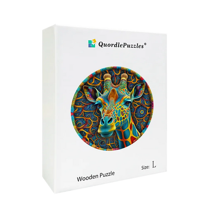 Psychedelic Giraffe Wooden Jigsaw Puzzle