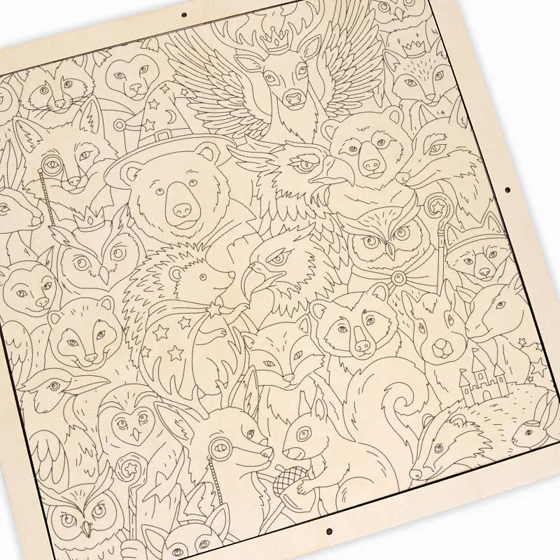 Enchanted Forest Friends - Wooden Coloring Puzzle