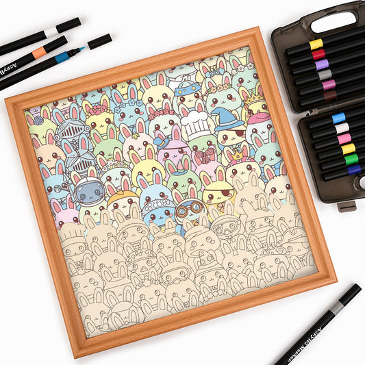 Bunnies- Wooden Coloring Puzzle