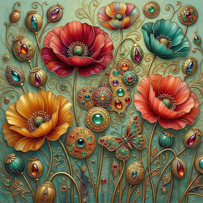 Jeweled Floral Reverie Wooden Jigsaw Puzzle