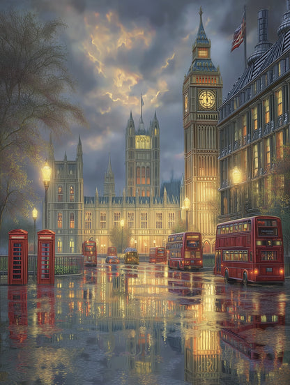 London Twilight Wooden Jigsaw Puzzle