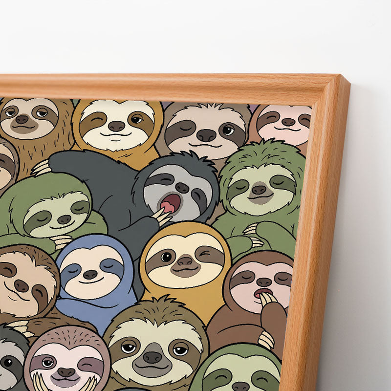 Lazy Sloths - Wooden Coloring Puzzle