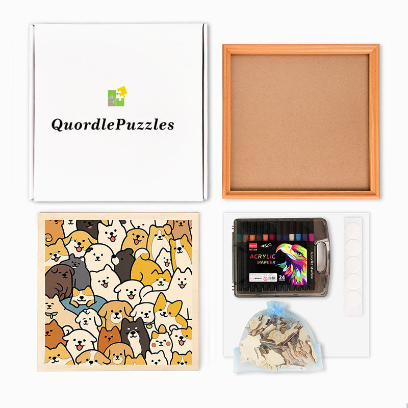 Dogs - Wooden Coloring Puzzle