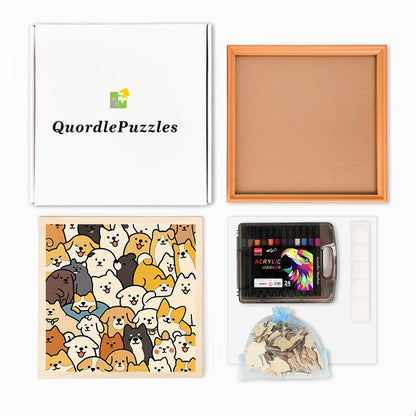 Dogs - Wooden Coloring Puzzle