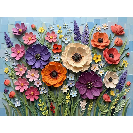 Paper-Cut Blossom Garden Wooden Jigsaw Puzzle