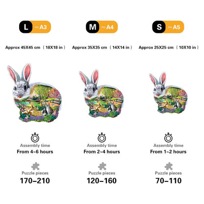 🔥LAST DAY 92% -Bunny Hollow Wooden Jigsaw Puzzle