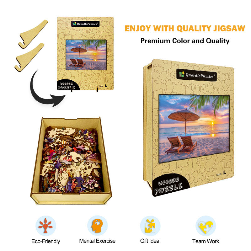 Sunset Beach Wooden Jigsaw Puzzle
