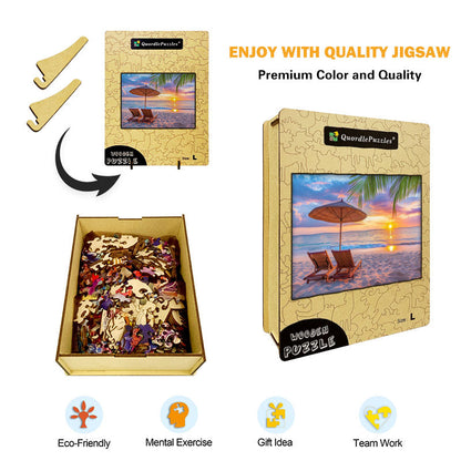 Sunset Beach Wooden Jigsaw Puzzle