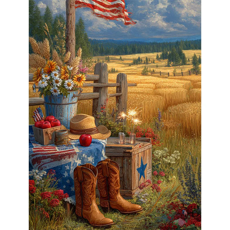 Americana Still Life Wooden Jigsaw Puzzle