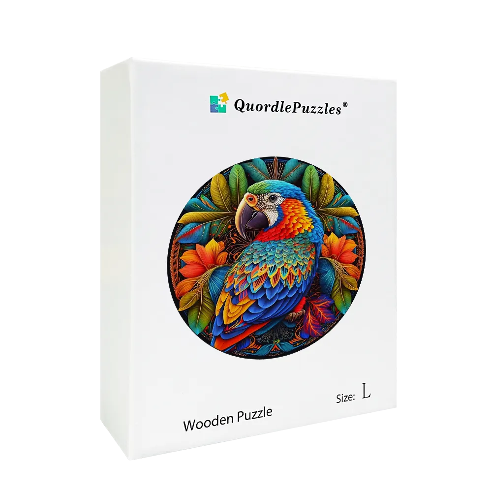 🔥Last Day 88% OFF-Stained Parrot Wooden Jigsaw Puzzle
