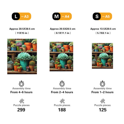 Succulent Plants Wooden Jigsaw Puzzle