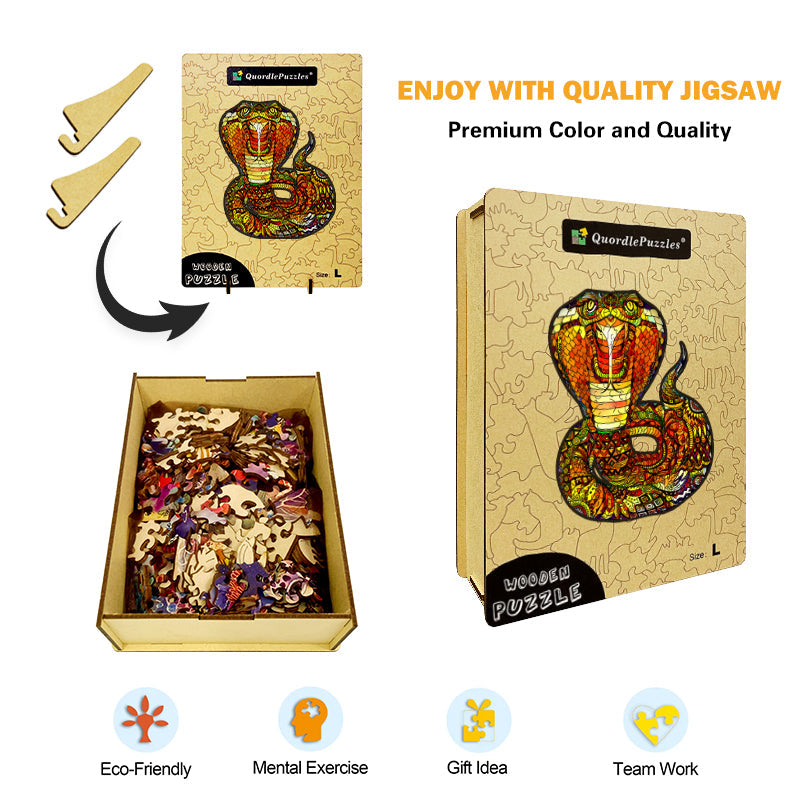 Fiery Cobra Wooden Jigsaw Puzzle