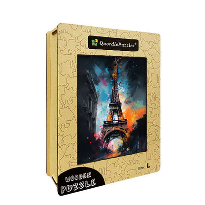 Eiffel Tower Art Wooden Jigsaw Puzzle