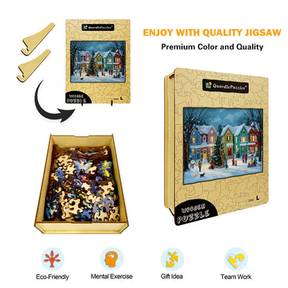 Christmas Village Wooden Jigsaw Puzzle