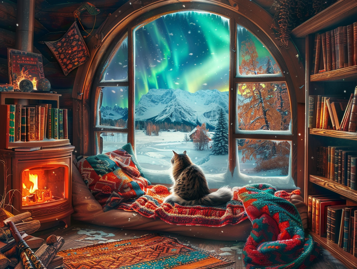 Cat & Aurora Wooden Jigsaw Puzzle