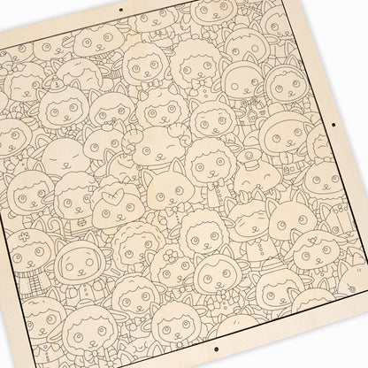 Sheep Friends - Wooden Coloring Puzzle