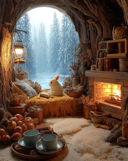 Cozy Rabbit Den Wooden Jigsaw Puzzle