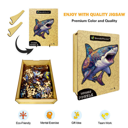 Whimsical Shark Wooden Jigsaw Puzzle