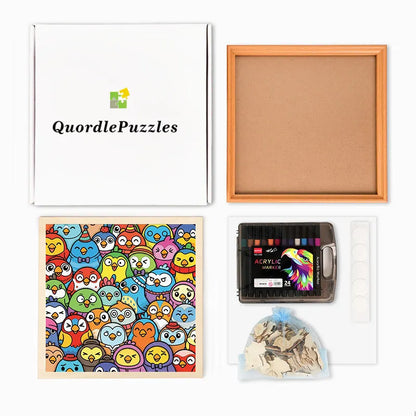 Birdie Party - Wooden Coloring Puzzle