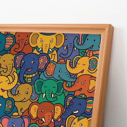 Elephant Party - Wooden Coloring Puzzle