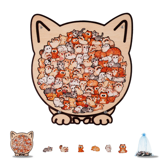 Cozy Cat Crowd Gathering Display Puzzle