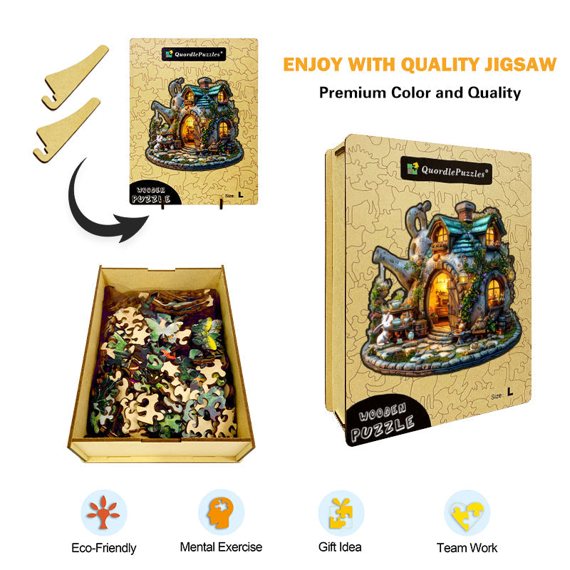 Teapot Cottage Wooden Jigsaw Puzzle