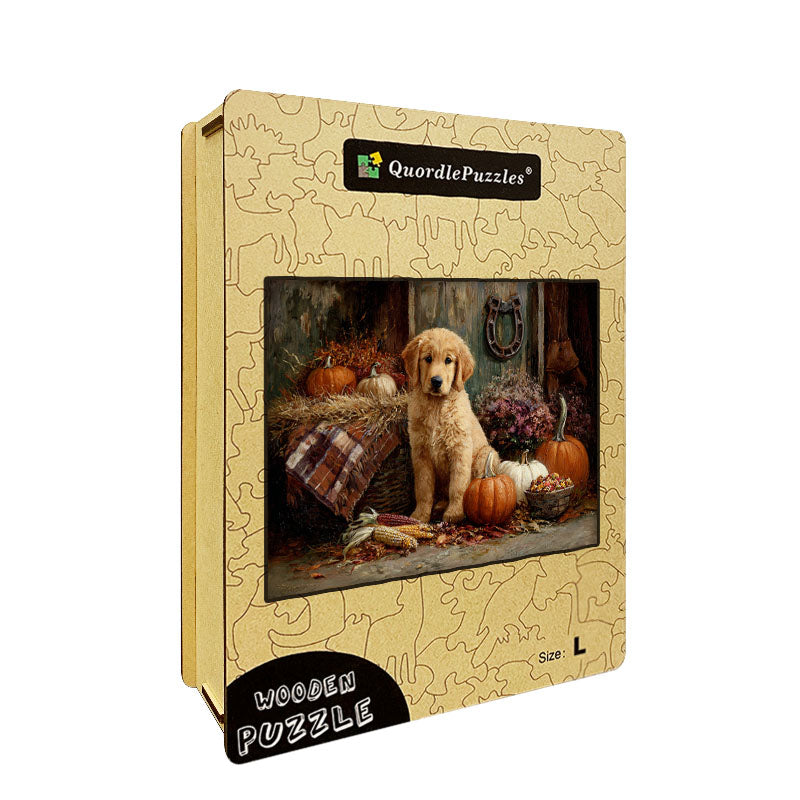 Autumnal Canine Wooden Jigsaw Puzzle